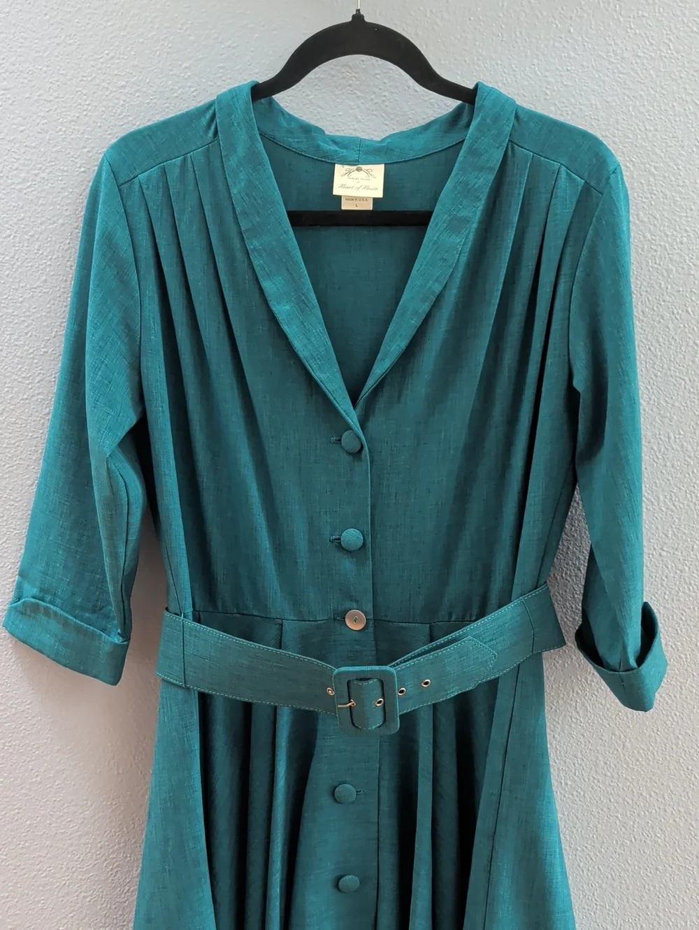 Heart Of Haute Monte Carlo Lake Button-Front Fit & Flare Dress with Belt - Picture 4 of 10